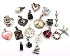 Group lot of vintage 925 sterling silver pendants
