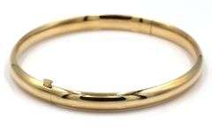 Useful 14K YG Plain Opening Bangle