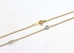 14kt Yellow gold blue topaz by yard necklace