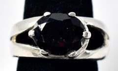Deep Red Gemstone Ring in Sterling Silver