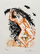 Rare Pencil Signed Salvador Dali Original Aquatint from 'Eight Mortal Sins', 1966