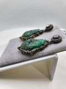 Handmade Elegant Earrings with 17.5ct Natural Colombian Emeralds & 1.00ct Diamond Accents