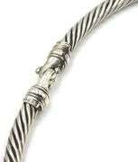 David YUrman Albion cable two tone black onyx and diamond choket necklace in 925 sterling silver
