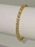 18 Kt Yellow Gold Plated 7.25 Ctw Lab Simulated Diamond Tennis Bracelet