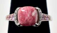Thulite Gemstone Ring in Sterling Silver