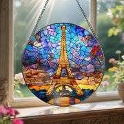 Eiffel Tower 8-Inch Stained Glass Suncatcher