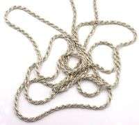 Italian 925 sterling silver rope chain necklace