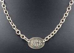 Vintage 925 sterling silver tag pendant on chain