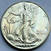 1944 Choice Frosty White Unc Walking Liberty Half