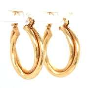 Popular 14K YG Double Hoop Nickel Sized Earrings