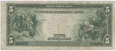 Popular 1914 Series Large Size $5 Federal Reserve Note (2-B)