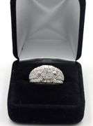 10kt White gold 0.50ctw diamond cluster Rolex style ring