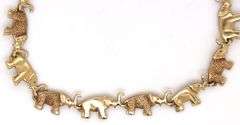Neat 14K YG Elephant Link Bracelet