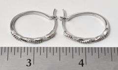 Diamond Hoop Earrings in Sterling Silver