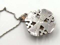 925 Sterling silver signed Jerusalem Jordan pendant on chain