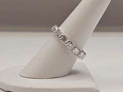 Beautiful 15 Count 7.25 Ctw White Ice Blue Lab Simulated Diamond Eternity Ring