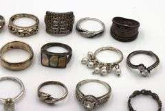Group lot of Vintage 925 sterling silver rings