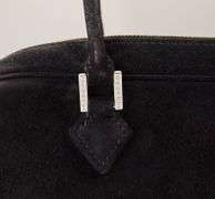 Hermes Plume Mini Noir Doblis Suede Diamond Hardware Bag
