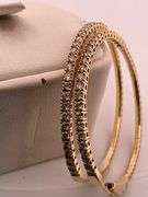 14K YELLOW GOLD FLEXIBLE HOOP EARRING WITH DIAMONDS .IT'S TIMELESS, CLASSIC, FASHIONABLE, LIGHTWEIGH