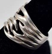 Intertwined Lined band Ring in Sterling Silver