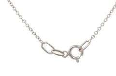 18kt White gold 8mm grey pearl and diamond pendant on chain