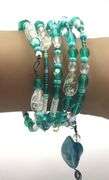 Multi row crystal bangles