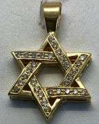 14K Yellow Gold Star of David Pendant
