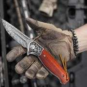 Damascus Steel Folding Pocket Knife