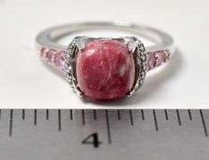 Thulite Gemstone Ring in Sterling Silver