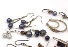 Lot of Vintage 925 sterling silver gemstone earrings