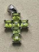 2 Pendents Over 5ctw each Sapphire on 14k white gold  cross pendent