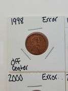 1998-2001 Lot of (4) Off Center Error Cents