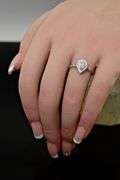 Modern  Halo-Mounted 14K White Gold Wedding Set