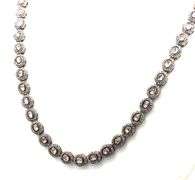 Darling Antique 14K Gold Over Sterling Silver Cognac Diamond Center Stone & Diamond Necklace