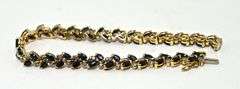 Pretty 14K  Marquise Sapphire & Diamond Bracelet