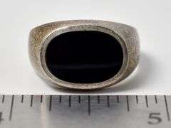 Onyx Band Ring in Sterling Silver