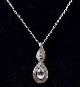 Sapphire Gemstone and Diamond Pendant Necklace in Sterling Silver