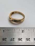 14k yellow gold diamond band, size 10 -4.6 gr