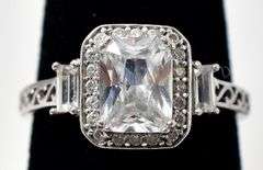 Cz Band Ring with Accents in Sterling Silver