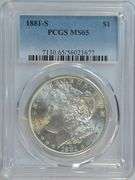 Shimmering-white Gem BU 1881-S Morgan Silver Dollar. PCGS MS65