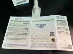 CERTIFIED BRAND NEW 14K WHITE GOLD DIAMOND ENGAGEMENT RING . 8.53 CARATS