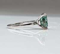 Sparkling 14 K White Gold Plate 6 Ct  Lab Simulated Diamond Ring