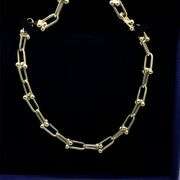 14K Yellow Gold Paper Clip Link Chain