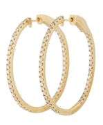 New 1.52ctw Round Diamond Inside Out Oval Hoop Earrings in 14K