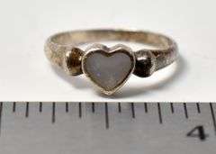Mother of Pearl Heart Ring in Sterling Silver