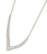 New 0.50ctw Round Diamond V Bar Pendant Necklace in 14K