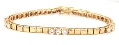 14kt Yellow gold 2ctw diamond station link bracelet