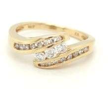 Tasteful 14K YG Channel Set Multi-Diamond Ring