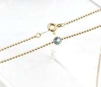 14kt Yellow gold blue topaz by yard necklace