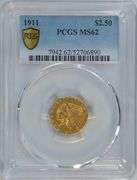 Better date Choice BU 1911 $2.50 Indian Gold Piece. PCGS MS62